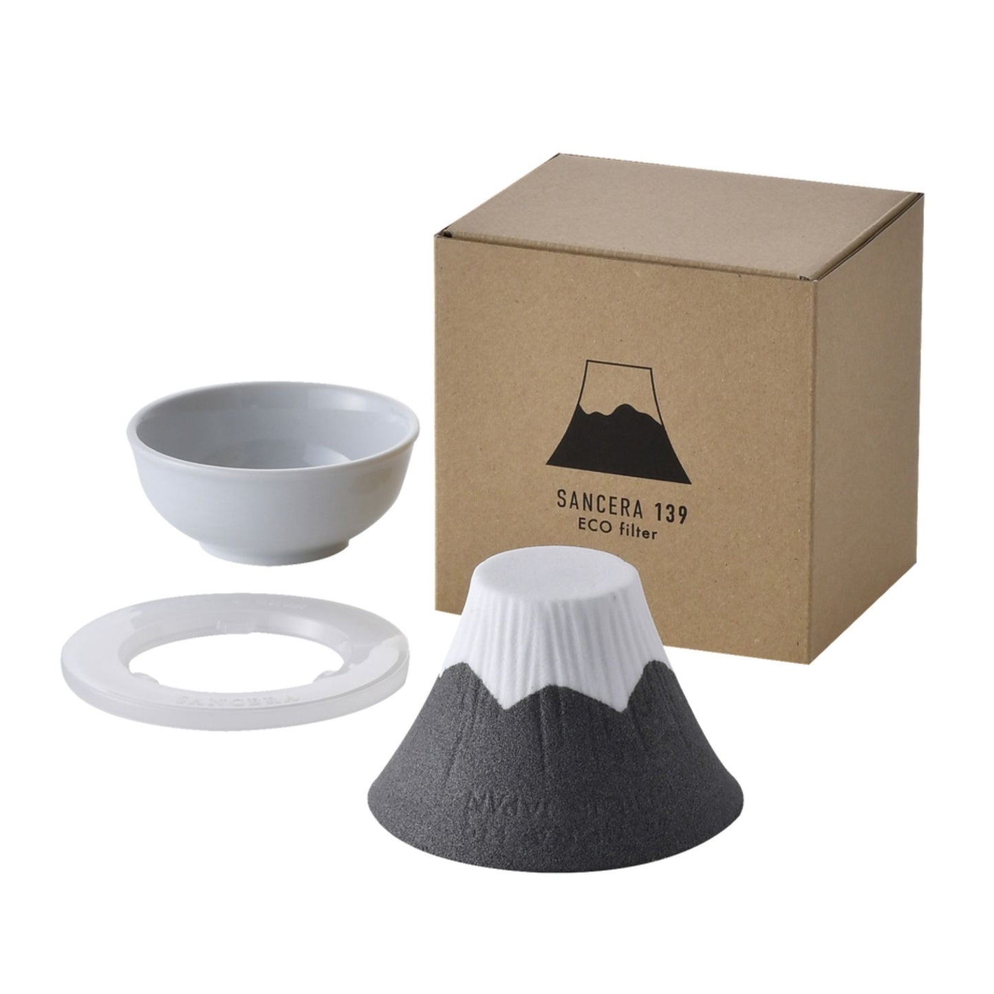Hasami Ware Mt. Fuji Ceramic Coffee Filter Black
