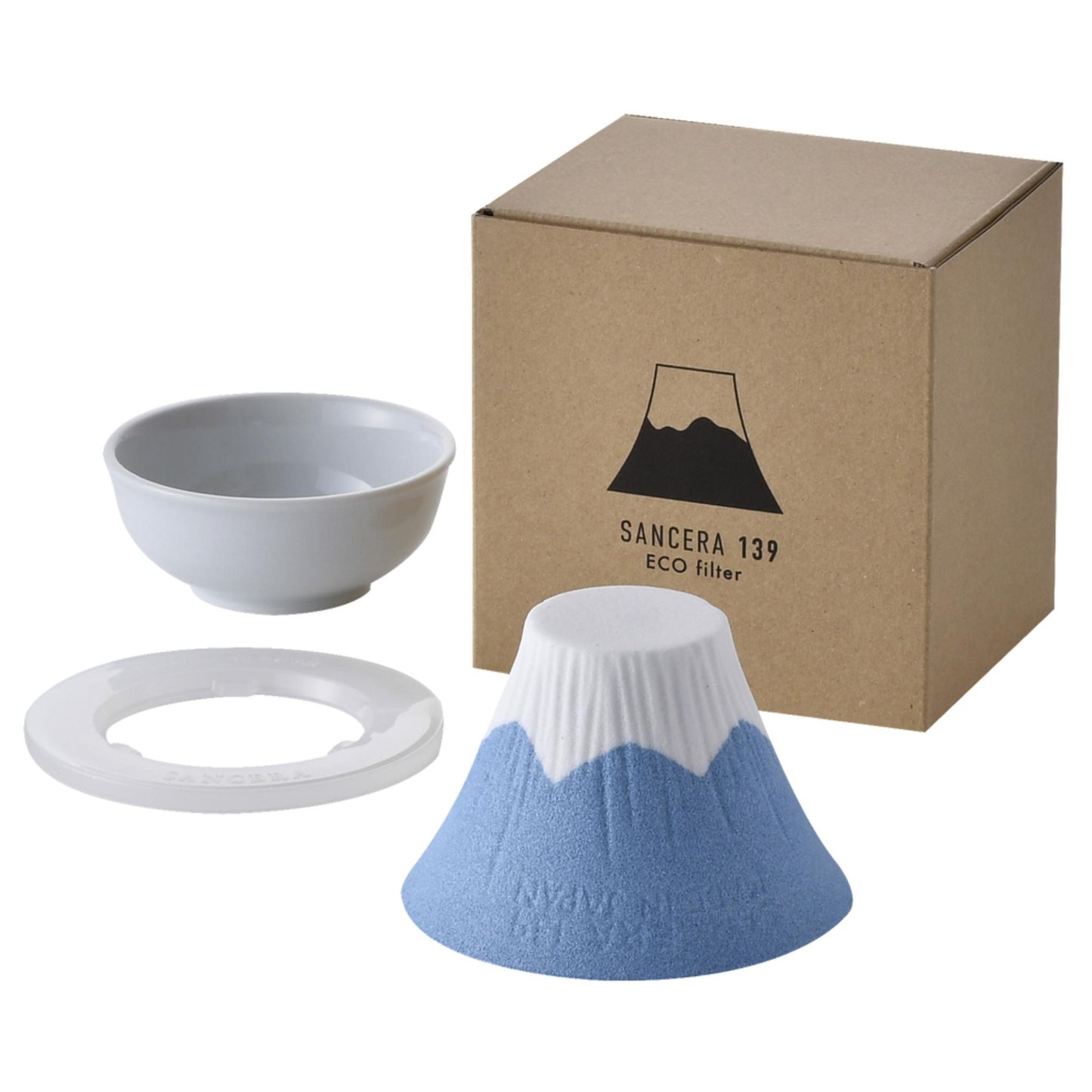Hasami Ware Mt. Fuji Ceramic Coffee Filter Blue