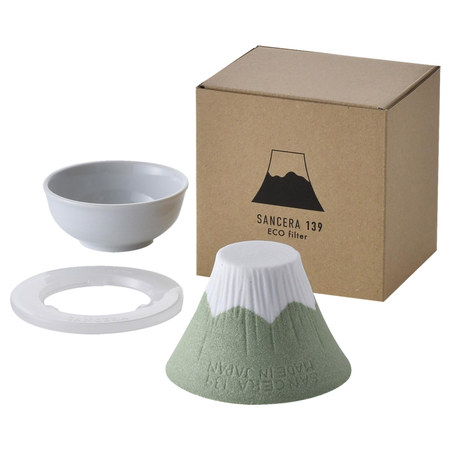 Hasami Ware Mt. Fuji Ceramic Coffee Filter Light Green