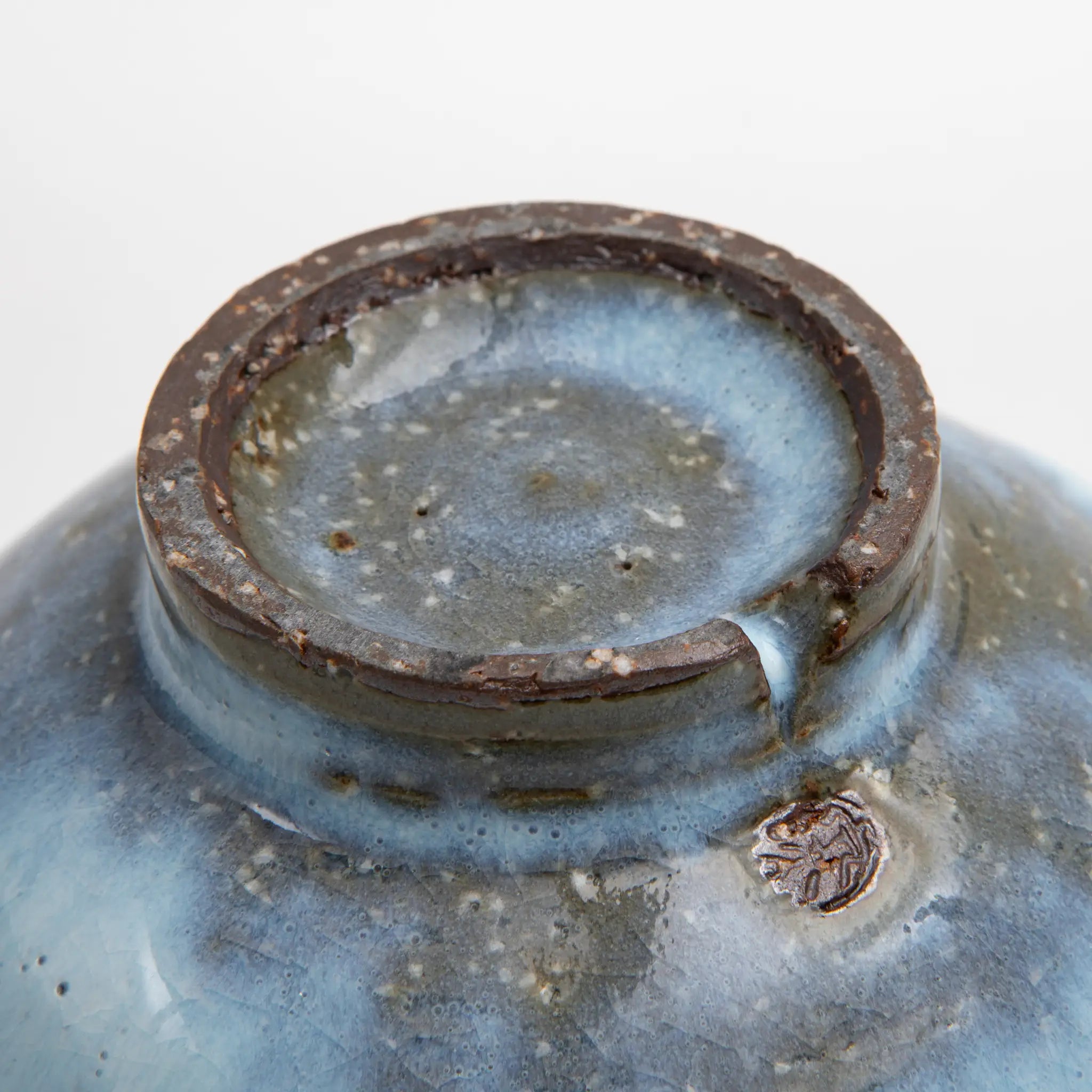 Hagi Ware Matcha Bowl Blue Hagi Glaze