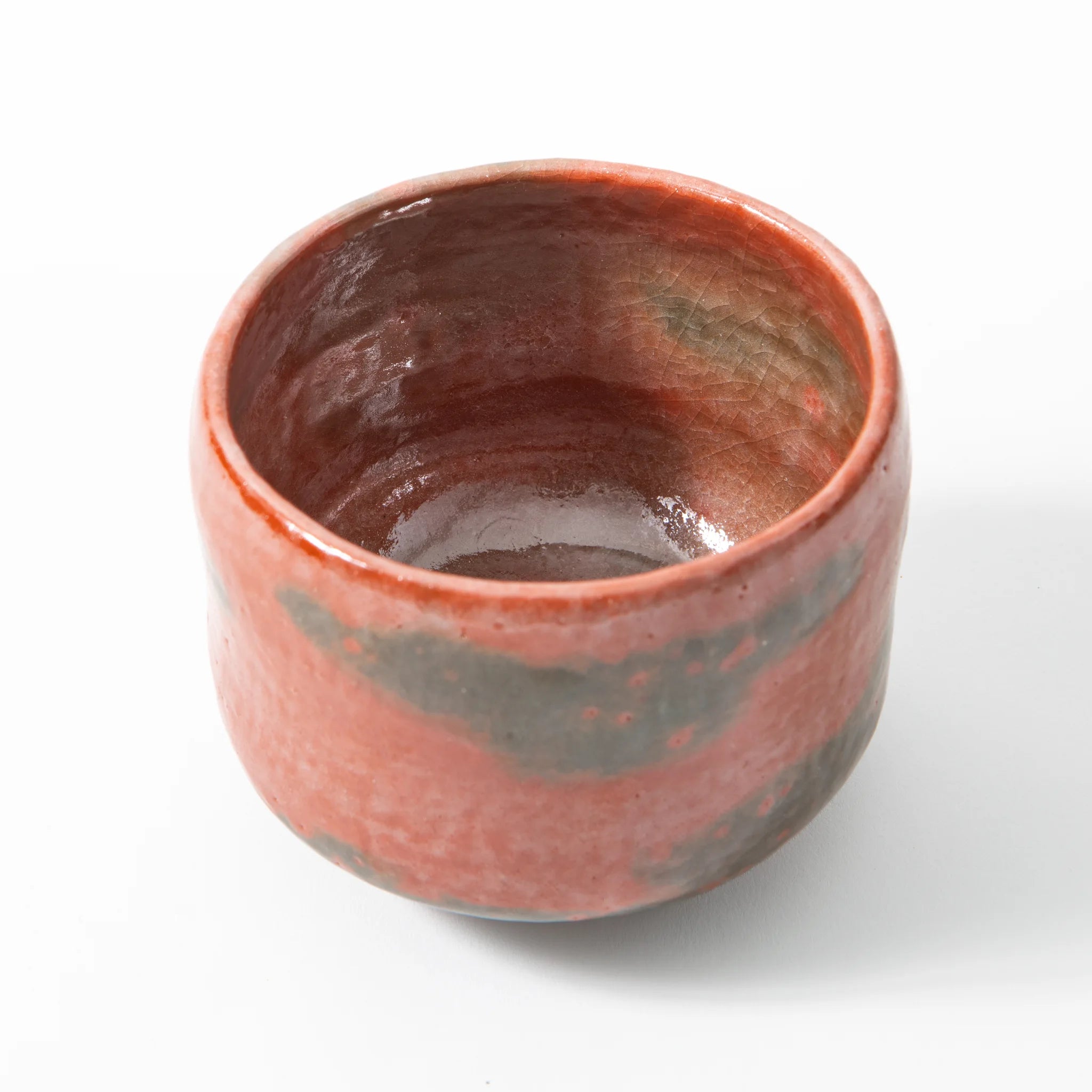 Sonyu Hanaikada Style Red Raku Matcha Bowl