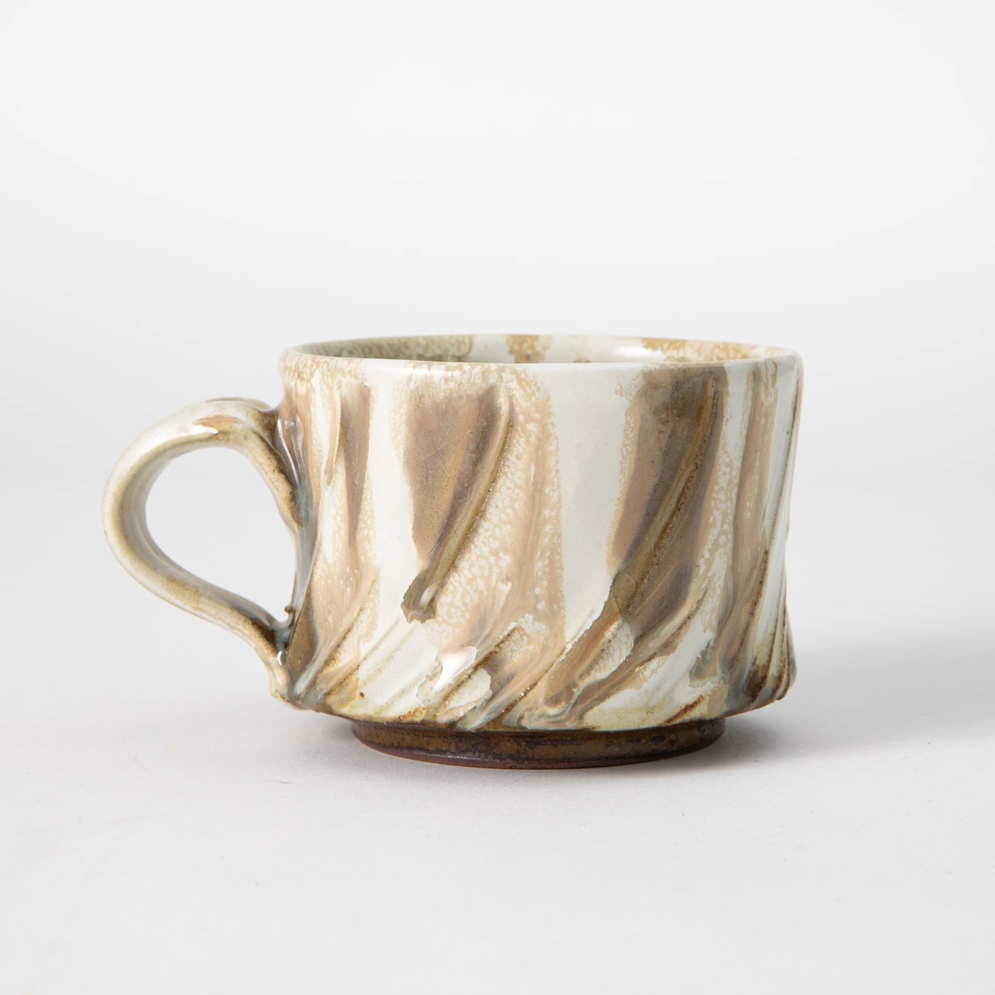 Tamba Ware Large Faceted Mug Ash Glaze
