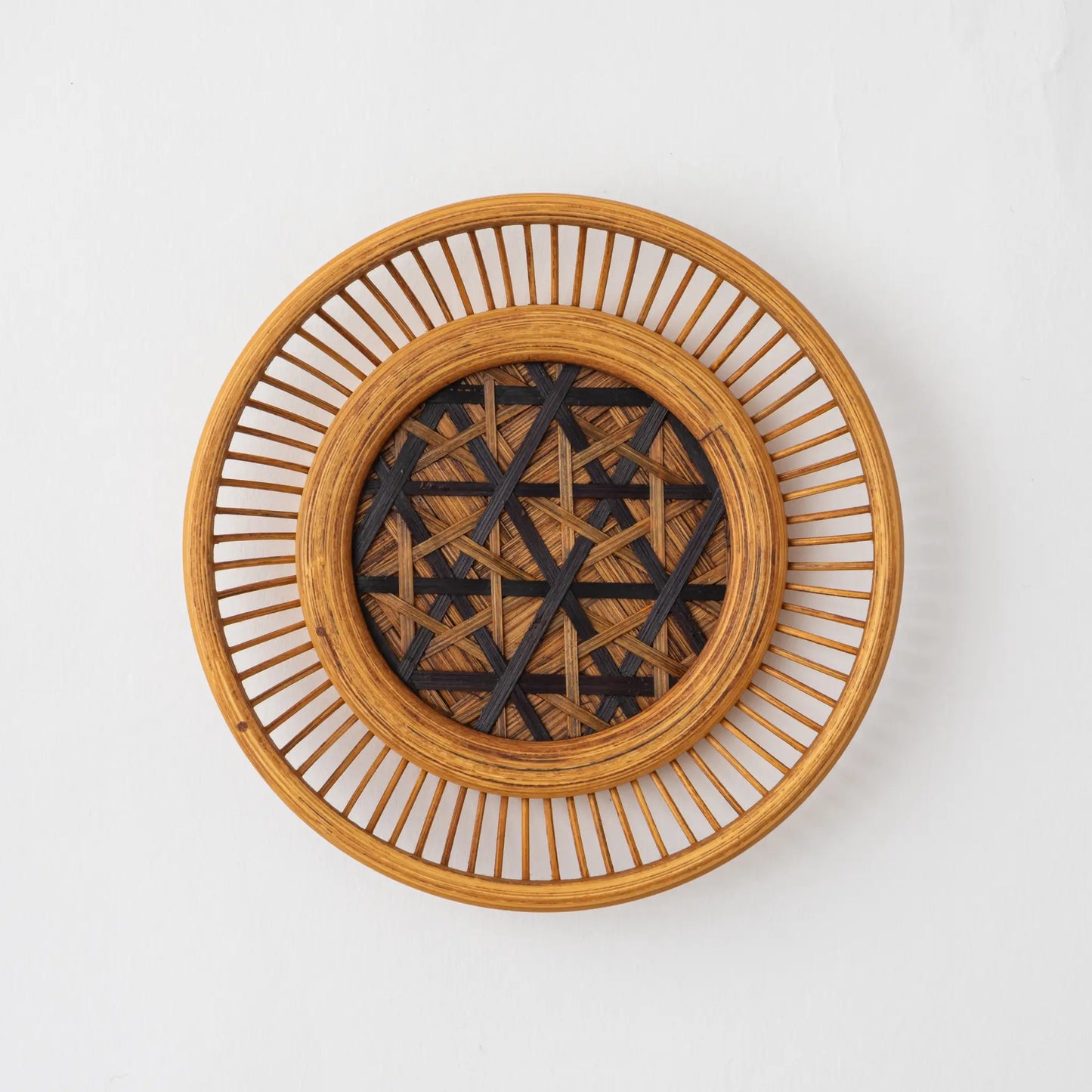 Large Japanese Lacquered Bamboo Teacup Saucer (Set of 5)