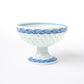Tanshingama Goblet with pedestal base, celadon dotted texture, and classic wave motif around the rim.