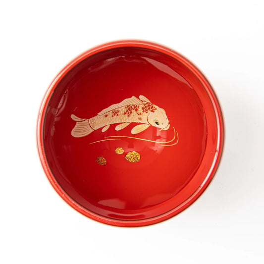 Swimming Koi Fish Wajima Lacquerware Sake Cup