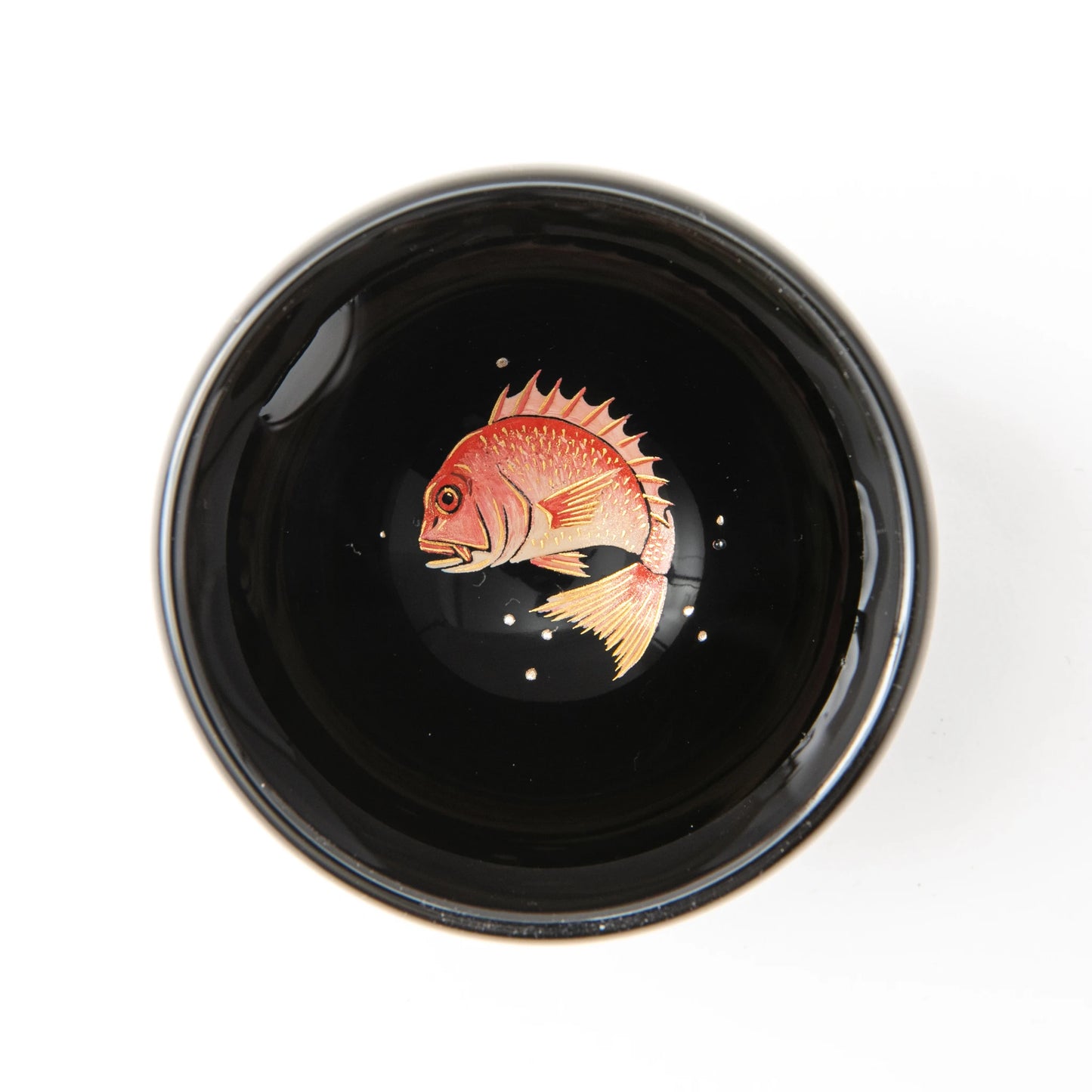 Swimming Red Sea Bream Wajima Lacquerware Sake Cup