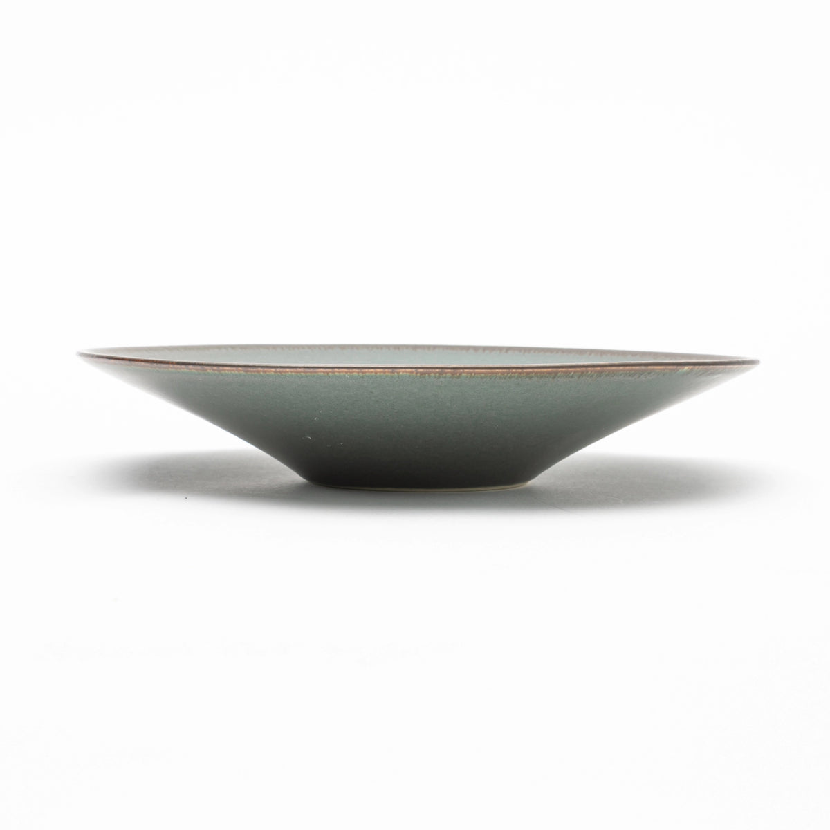 Tsukamoto Mashiko Ware SABI Flat Bowl Large Deep Green