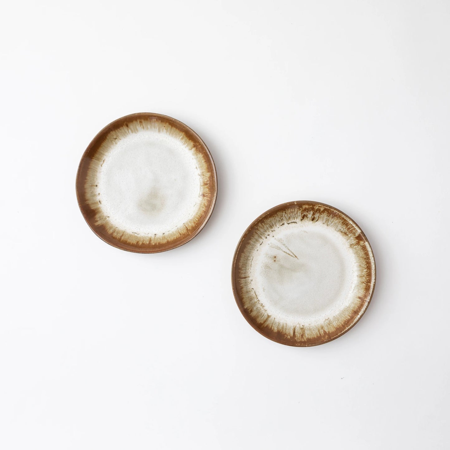 Hagi Ware Wara Glaze Iron Splash Plates (Set of 2)