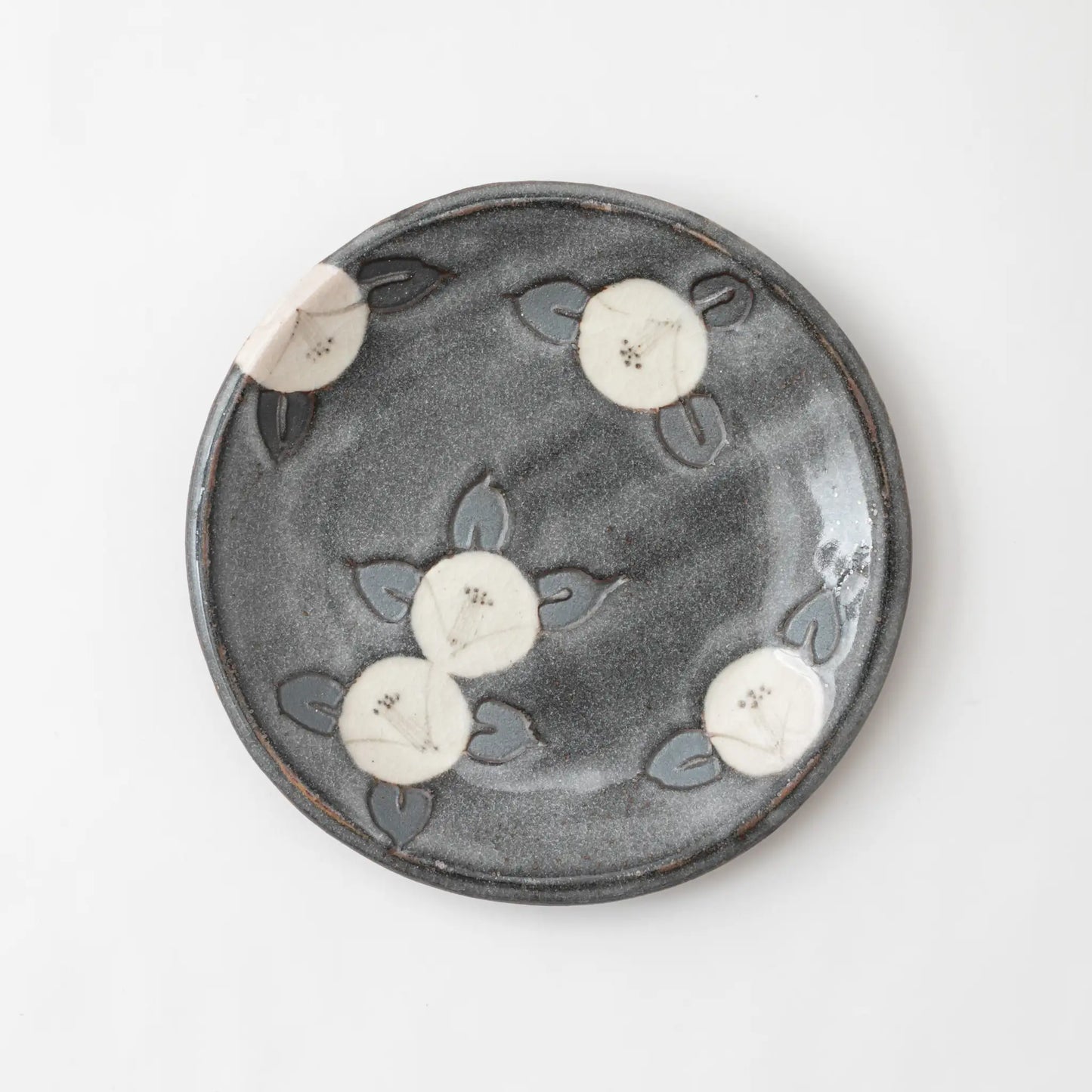 Nezumishino Camellia Mino Ware Plate