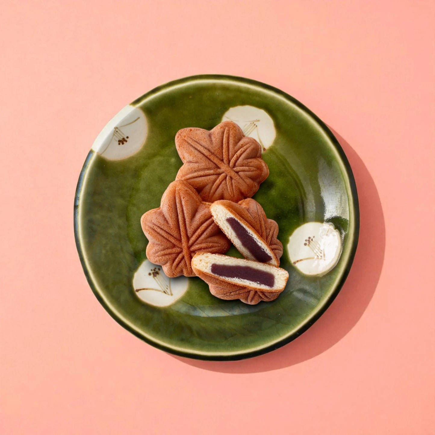 Oribe Camellia Mino Ware Plate