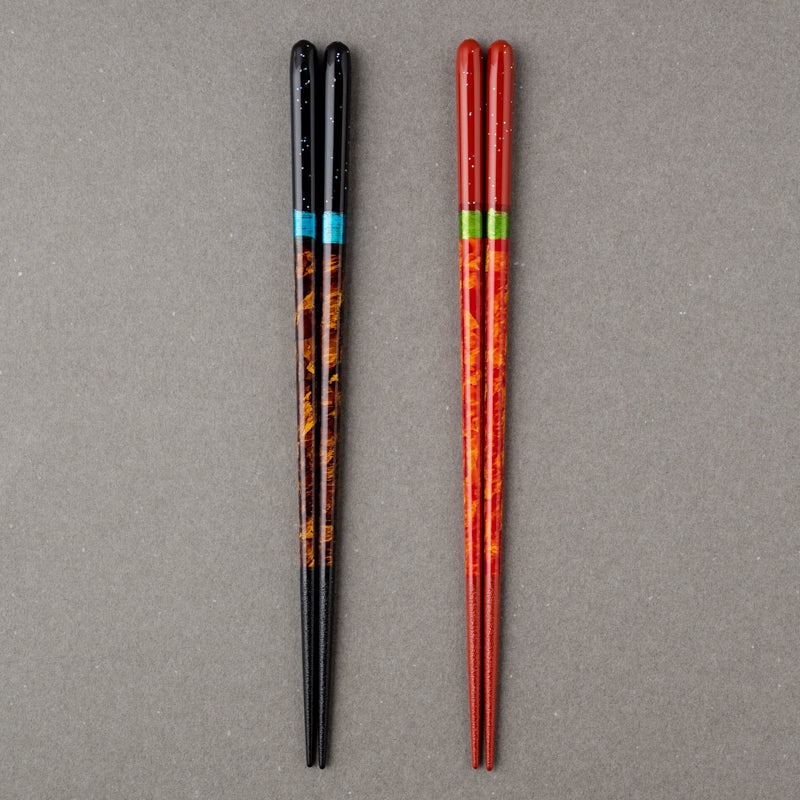 Chopstick Pair (Yozora & Akatsuki) Paulownia Gift Box w/ Chopstick Holder