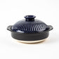 GINPO Chrysanthemum Blue Glaze Donabe Clay Pot (2-3 People)