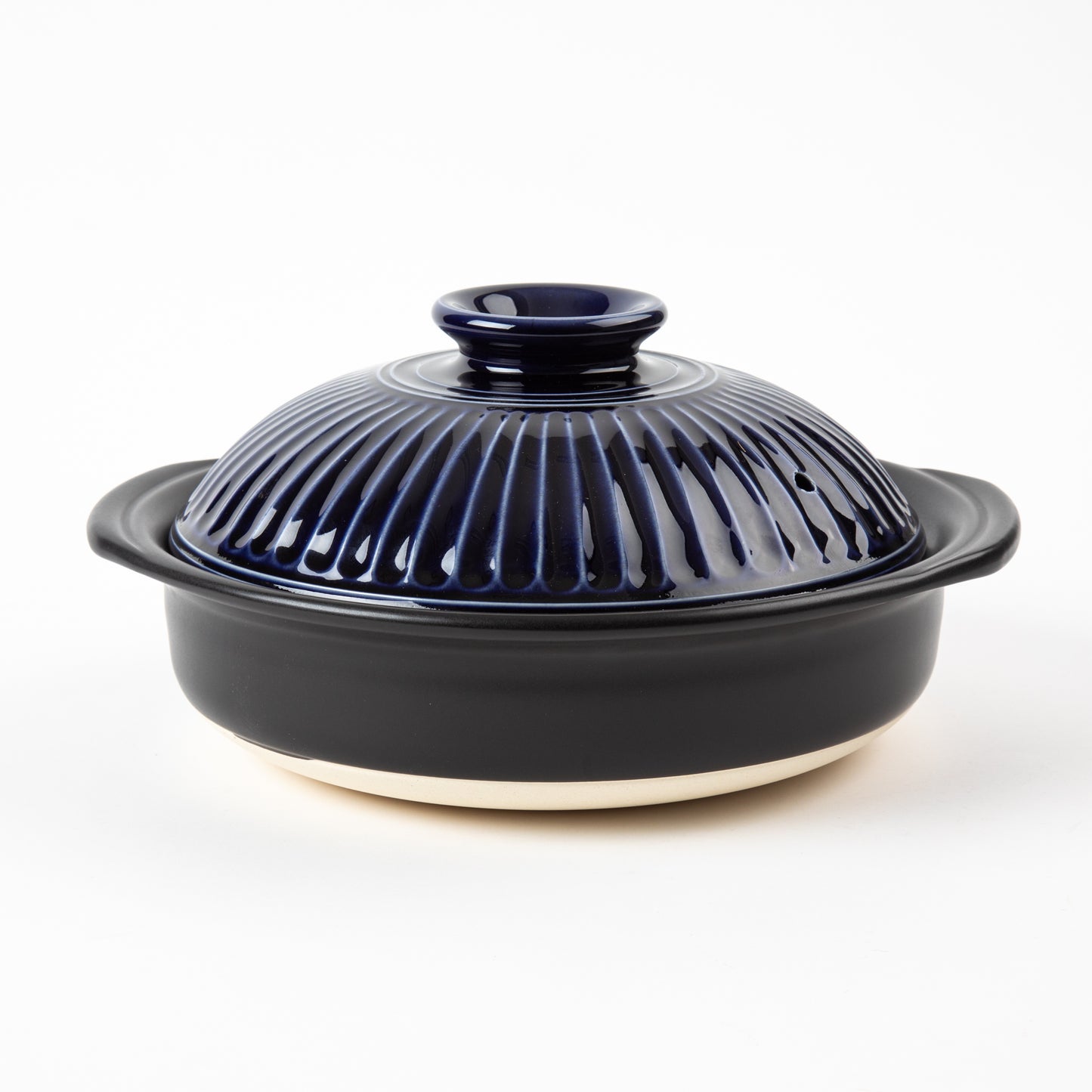 GINPO Chrysanthemum Blue Glaze Donabe Clay Pot (3-4 People)