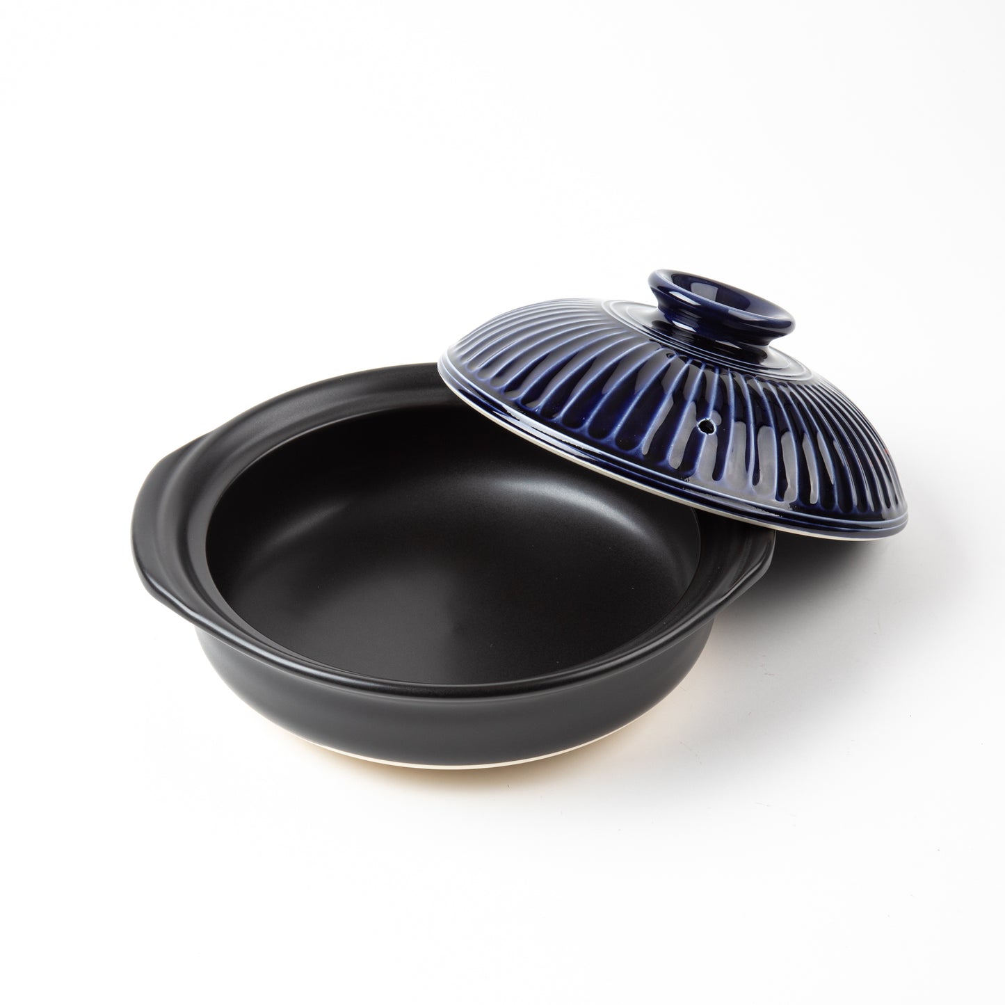 GINPO Chrysanthemum Blue Glaze Donabe Clay Pot (3-4 People)