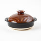 GINPO Chrysanthemum Ame Glaze Donabe Clay Pot (2-3 People)